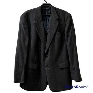 AUSTIN REED Mens 100% Wool Gray Sport Coat 2 Button Jacket Blazer USA Made Sz 44